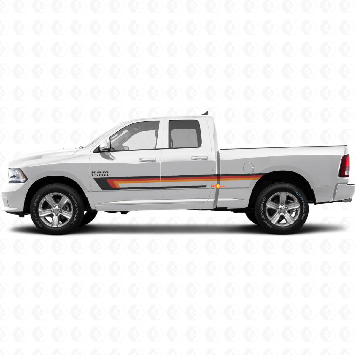 Triple Stripe Door Side Vinyl Decal for Dodge Ram 1500 2011-2018
