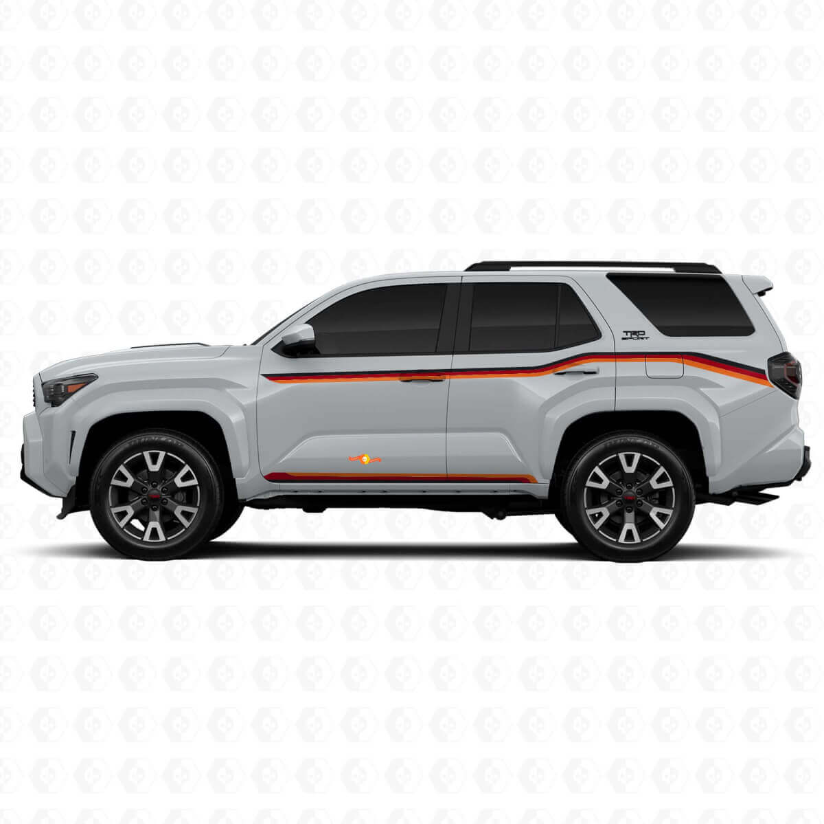 Triple Racing Stripes Rocker Panel and Doors Vinyl Decal Kit For Toyota 4Runner