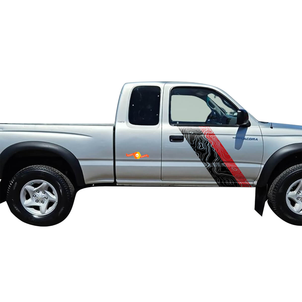 Twin Topographic Stripes Side Vinyl Decal for Toyota Tacoma 1995-2004