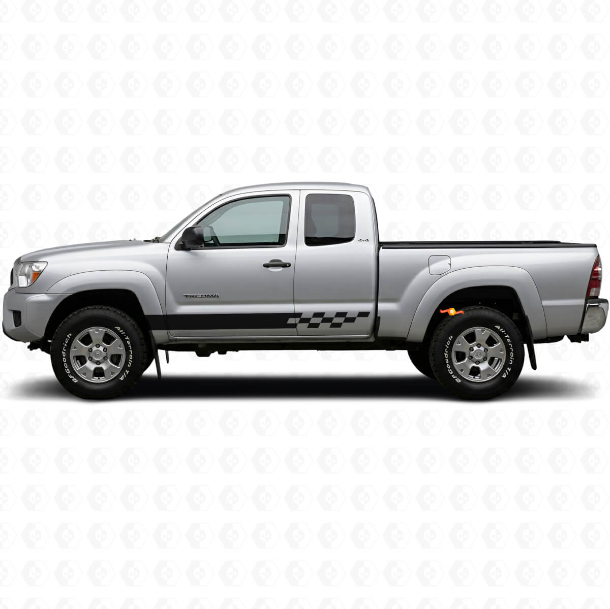 Checkered Stripes Rocker Panel Vinyl Decal for Toyota Tacoma 2004-2015
