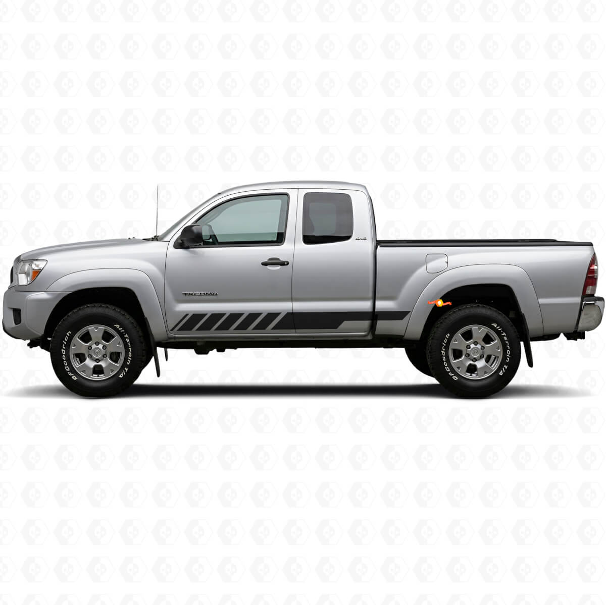 Checkered Stripes Rocker Panel Vinyl Decal Kit for Toyota Tacoma 2004-2015