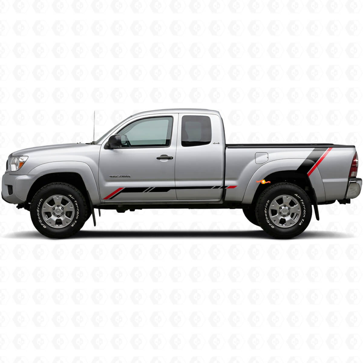 Kit de vinilo con rayas gemelas para puertas y guardabarros traseros para Toyota Tacoma 2004-2015