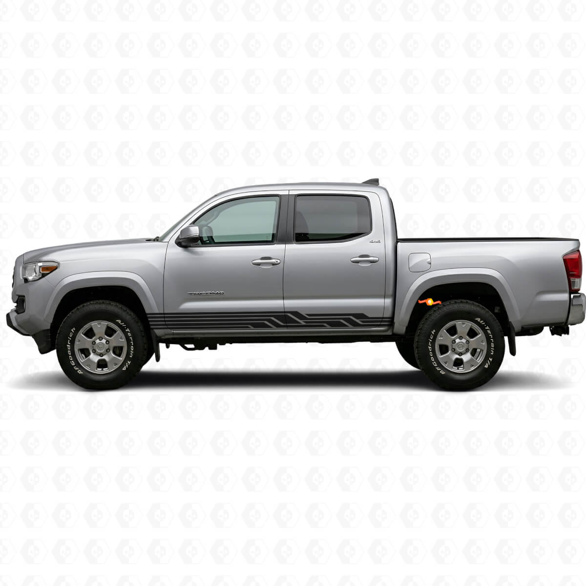 Intertwined Curved Stripes Rocker Panel Vinyl Decal for Toyota Tacoma 2015-2023