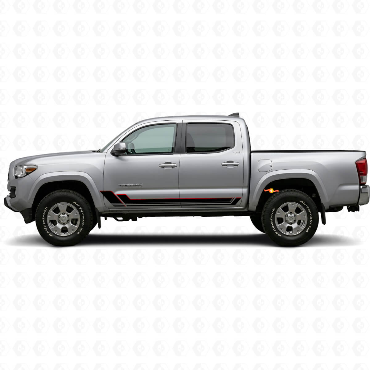 Twin Stripes Rocker Panel Vinyl Decal Kit for Toyota Tacoma 2015-2023