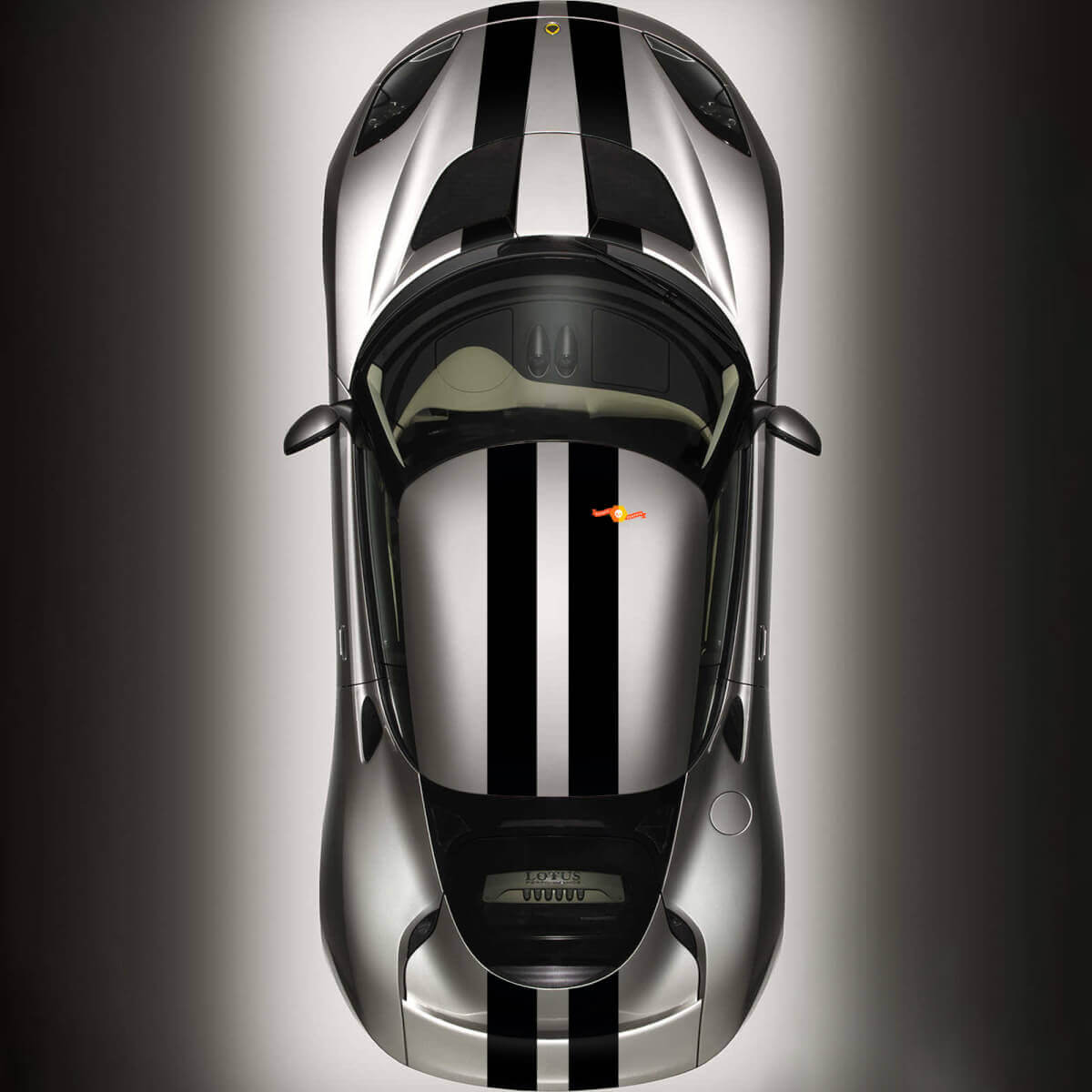 Kit d'autocollants vinyle à rayures doubles pour capot, toit et coffre pour Lotus Elise 2008