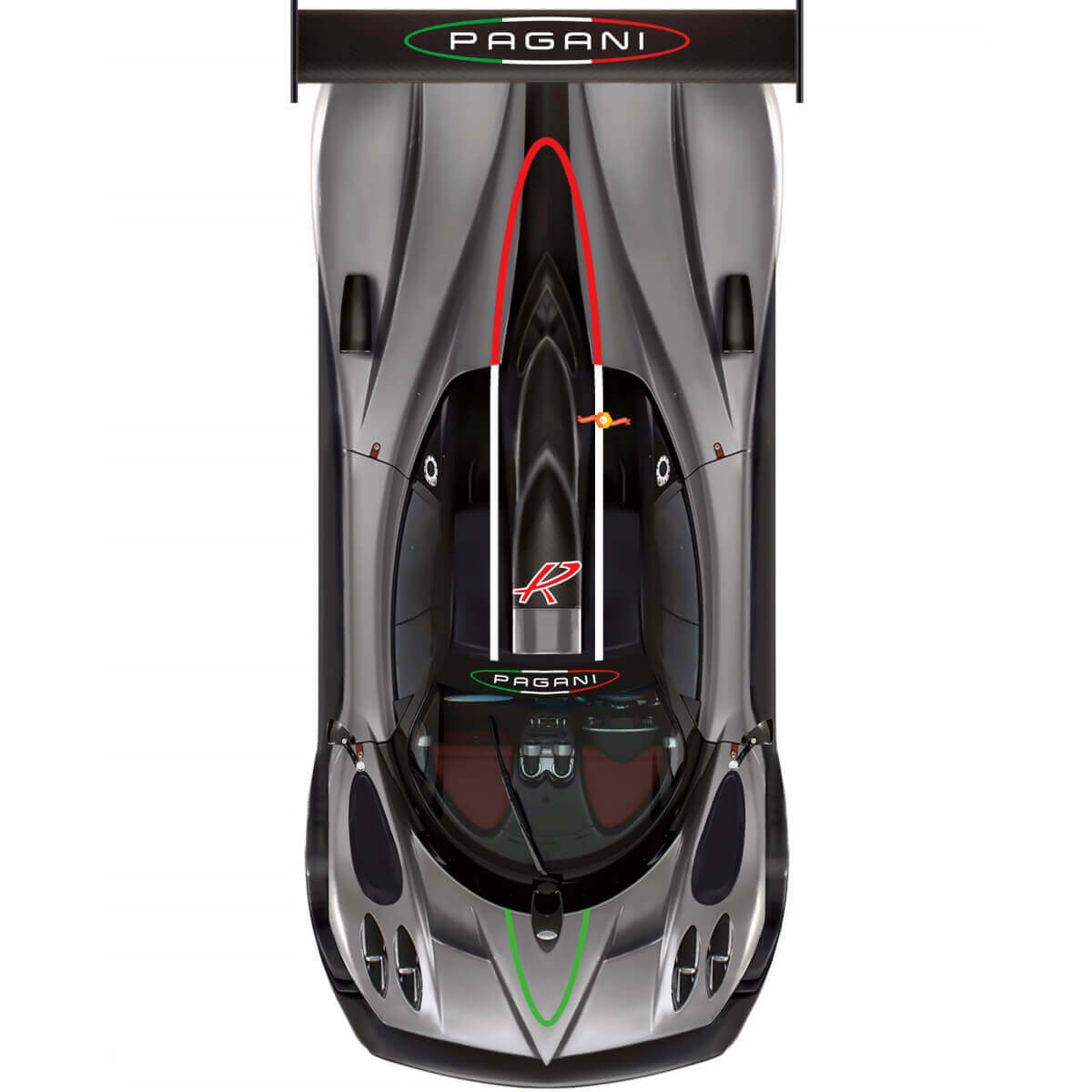 Lettere in Stile Italiano Adesivo in Vinile per Cofano Tetto Laterale per Pagani Zonda R