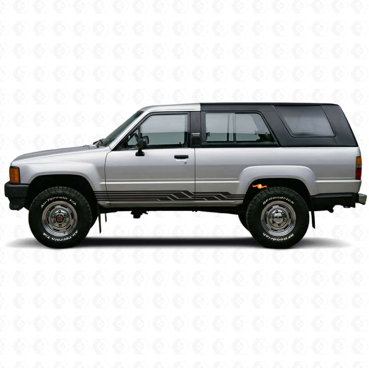 Intertwined Stripes Rocker Panel Vinyl Decal for Toyota 4Runner 1984-1989