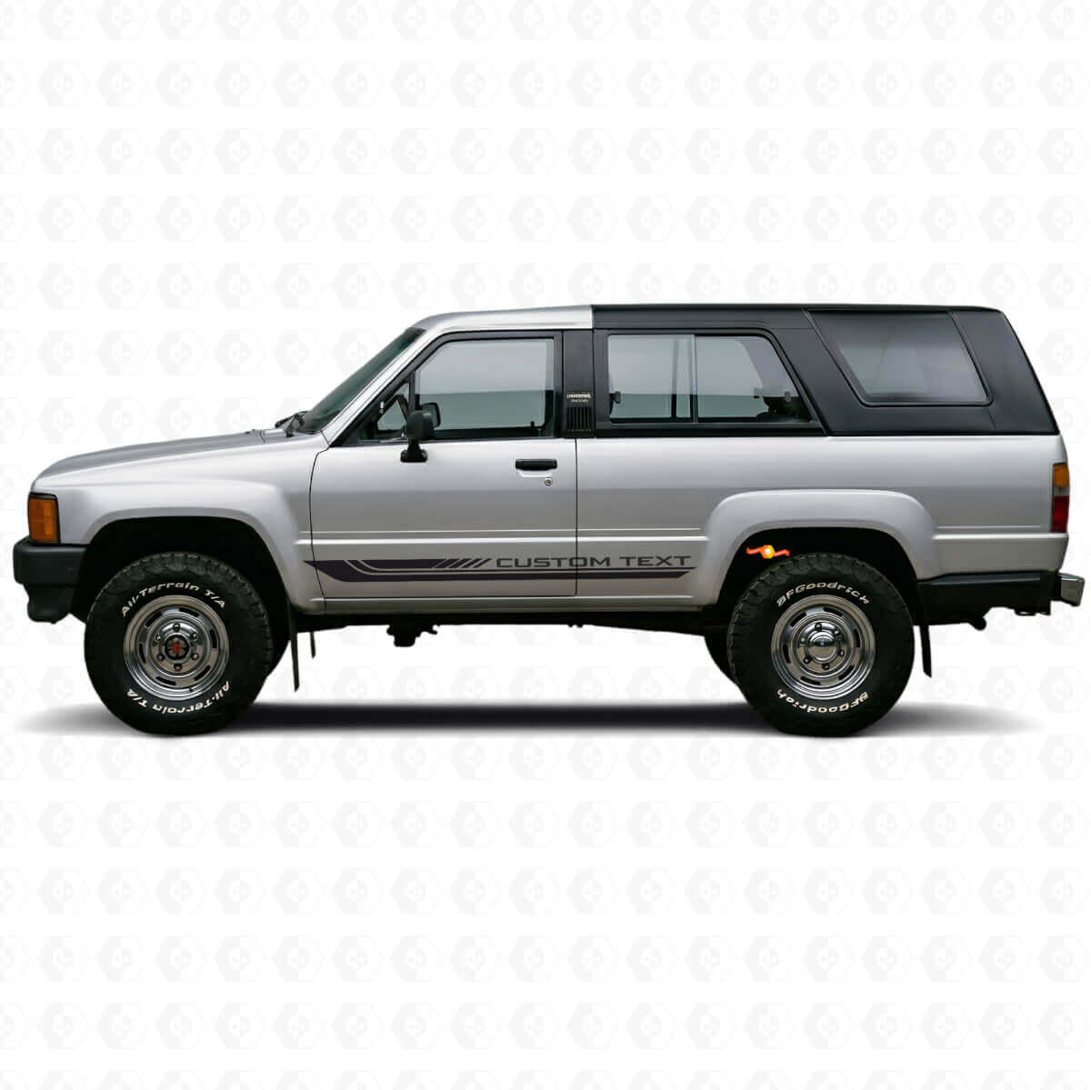 Checkered Curved Stripes Rocker Panel Vinyl Decal for Toyota 4Runner 1984-1989