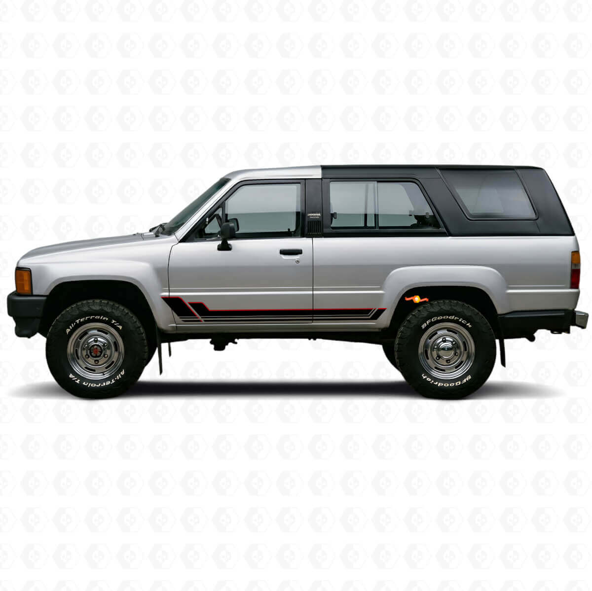 Twin Stripes Rocker Panel Vinyl Decal Kit for Toyota 4Runner 1984-1989