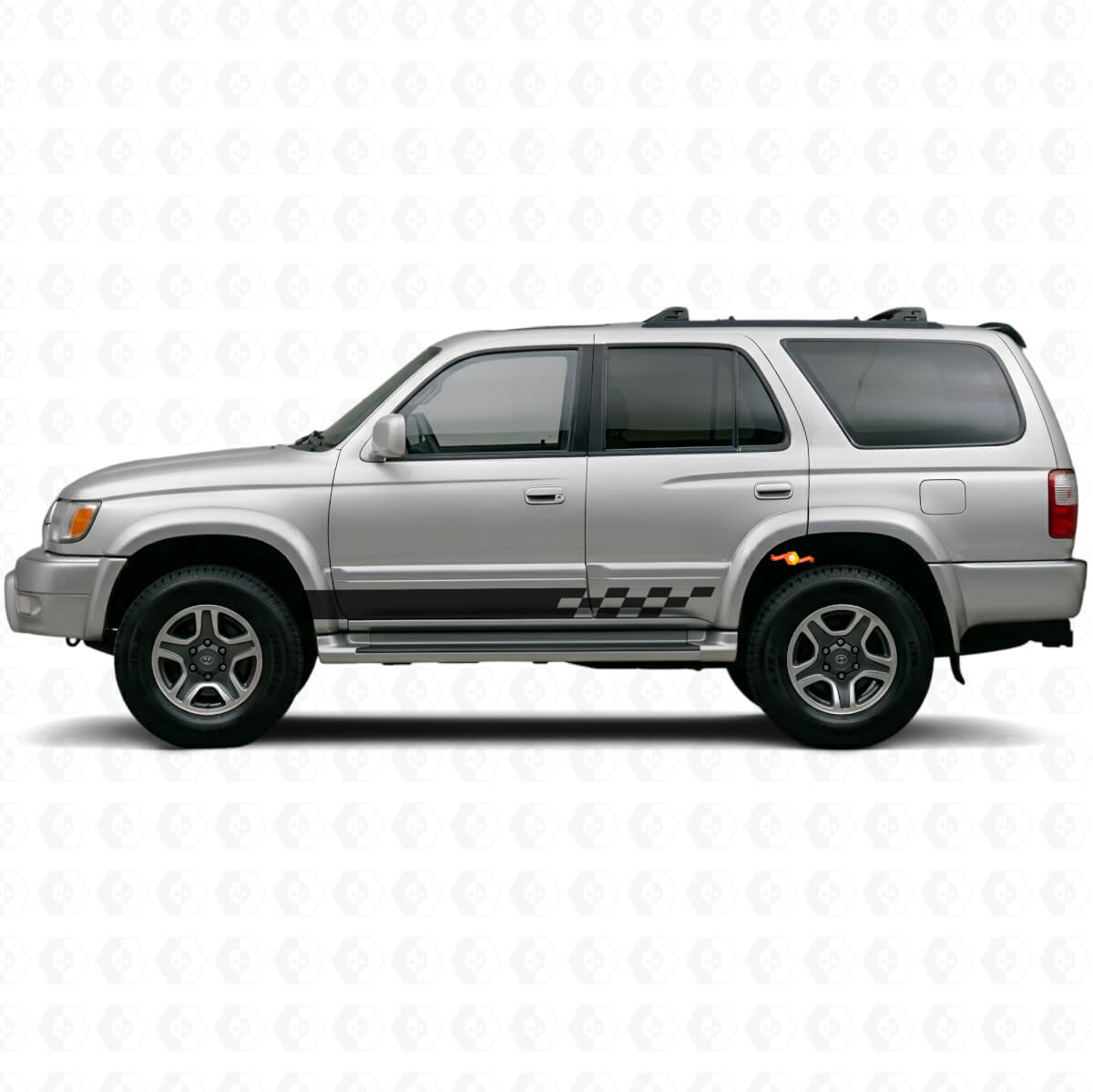 Checkered Stripes Rocker Panel Vinyl Decal for Toyota 4Runner 1995-2002