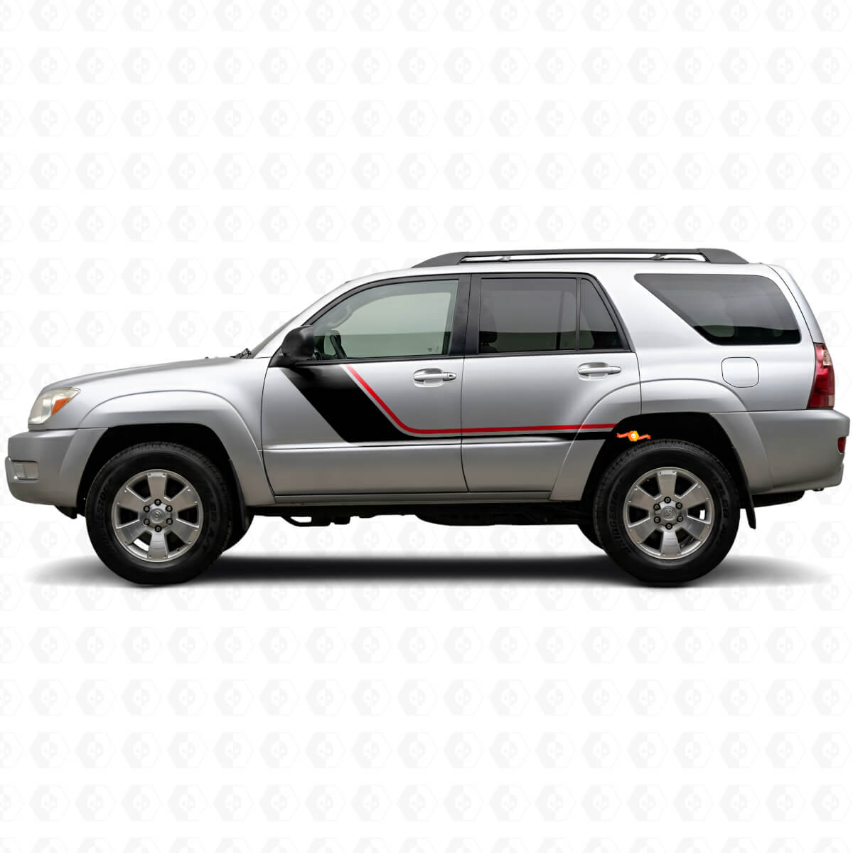 Kit de vinilo lateral de rayas gemelas para Toyota 4Runner 2002-2009