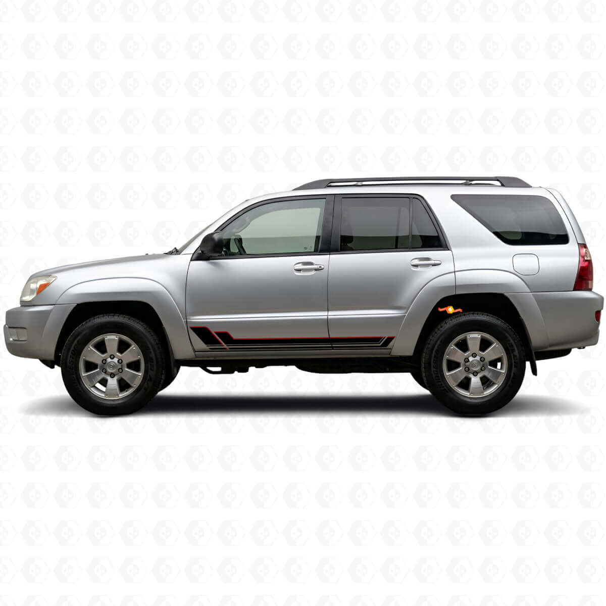 Twin Stripes Rocker Panel Vinyl Decal Kit for Toyota 4Runner 2002-2009