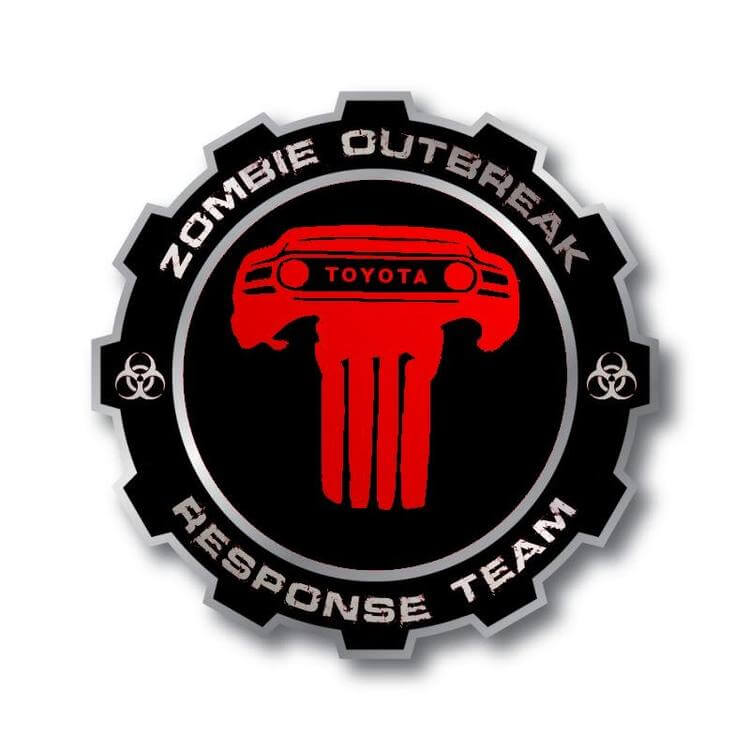 PAIR ZOMBIE OUTBREAK RESPONSE TEAM Toyota FJ Cruiser side vinyl stickers decals