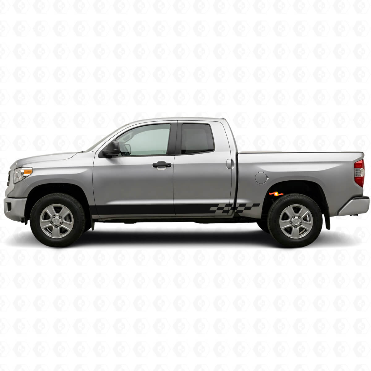 Checkered Stripes Rocker Panel Vinyl Decal for Toyota Tundra 2007-2021