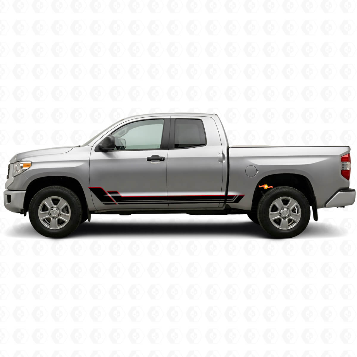 Twin Stripes Rocker Panel Vinyl Decal Kit for Toyota Tundra 2007-2021