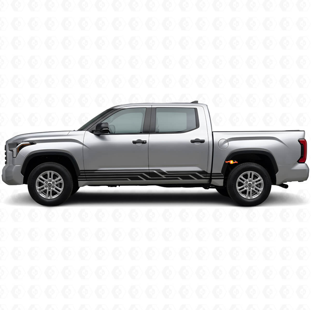Déco Vinyle Bas de Caisse à Rayures Entrelacées pour Toyota Tundra 2022+