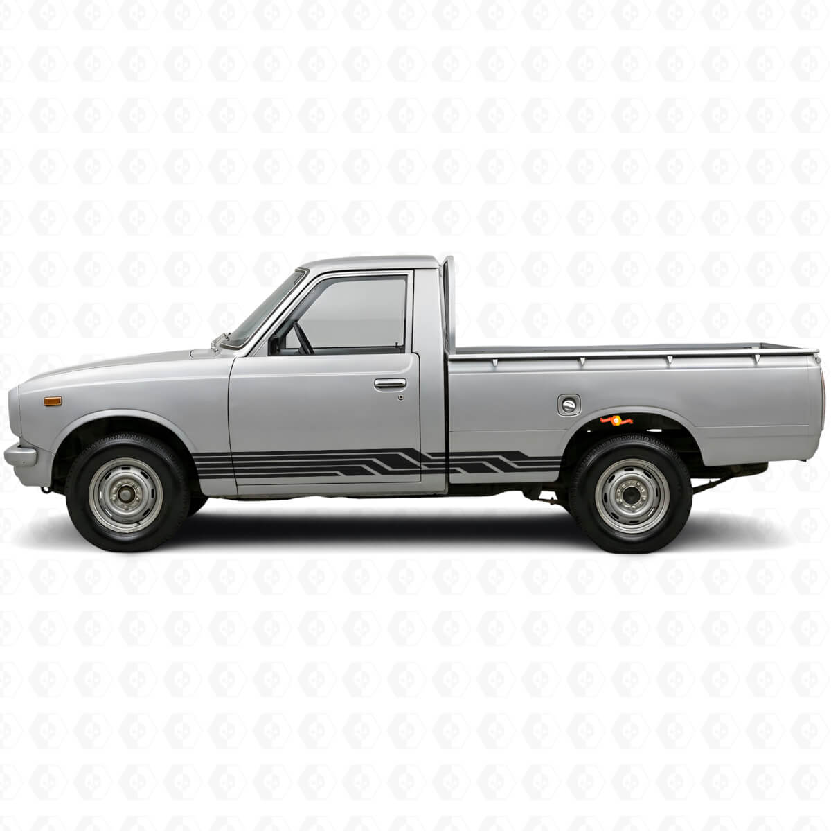 Intertwined Stripes Rocker Panel Vinyl Decal for Toyota Hilux 1968-1972