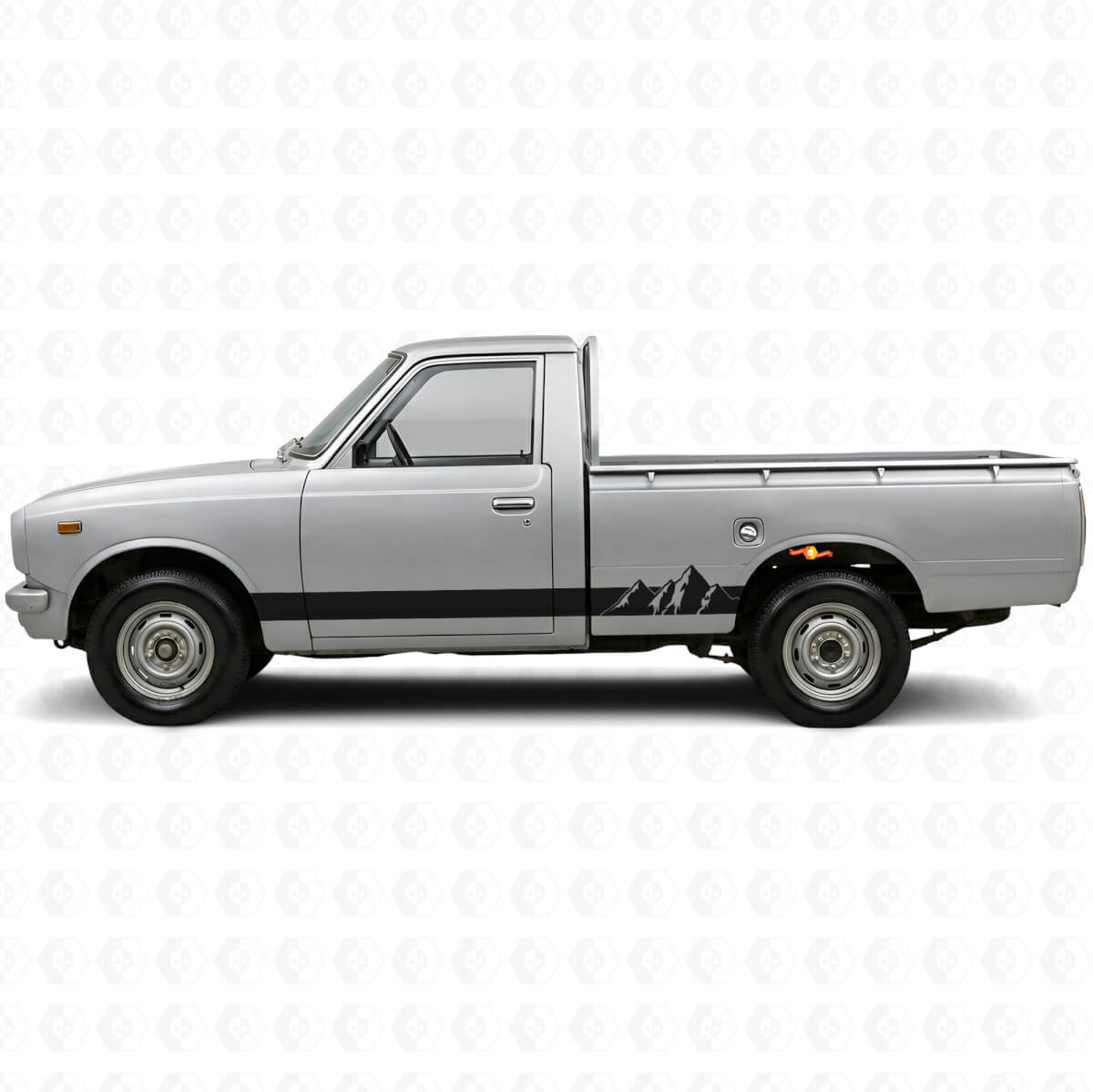 Mountains Wide Stripes Rocker Panel Vinyl Decal for Toyota Hilux 1968-1972