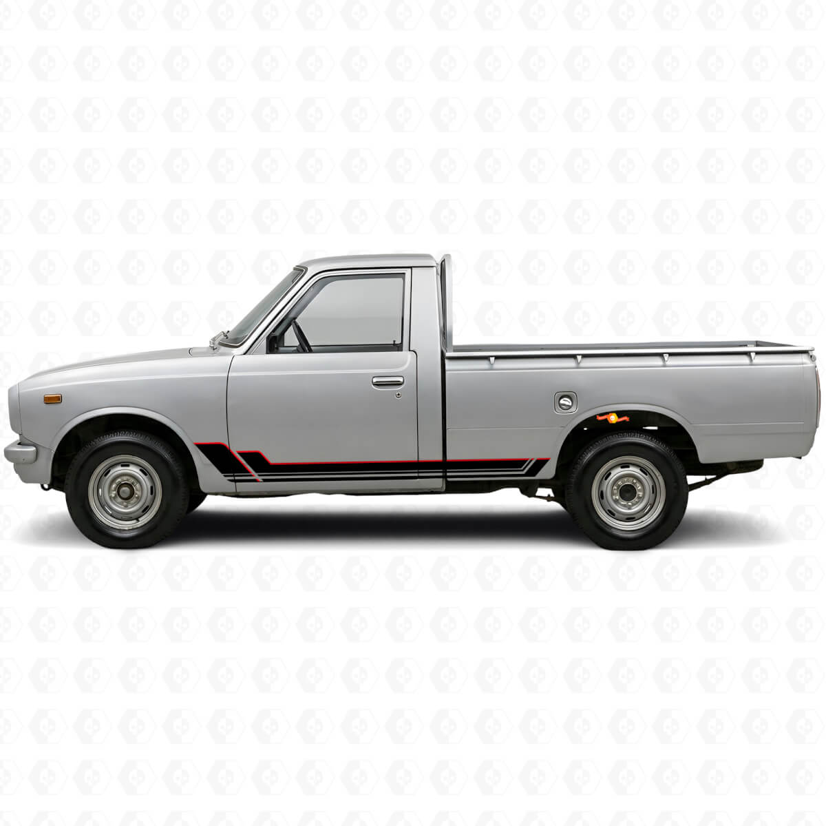 Twin Stripes Rocker Panel Vinyl Decal Kit for Toyota Hilux 1968-1972