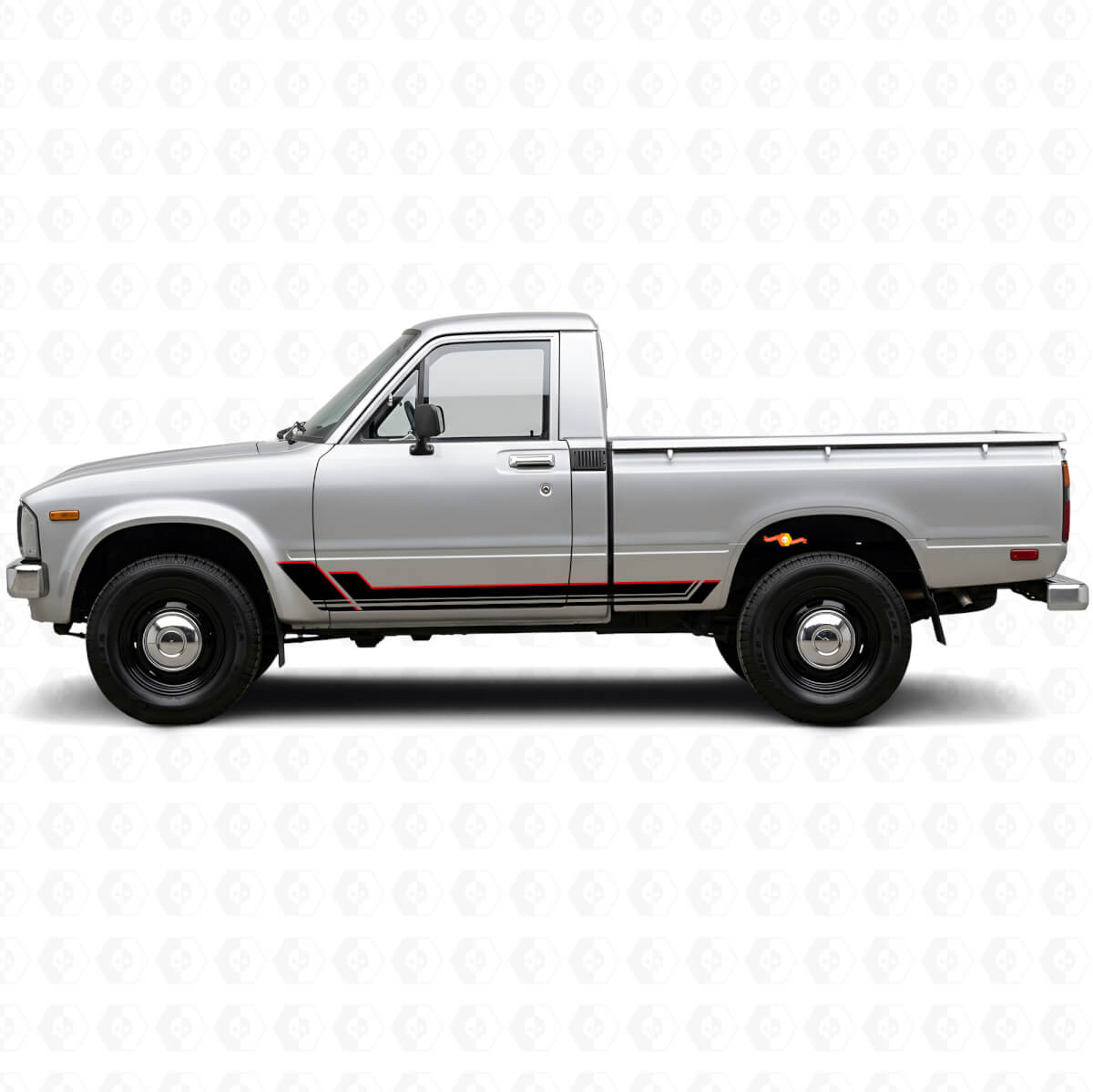 Twin Stripes Rocker Panel Vinyl Decal Kit for Toyota Hilux 1978-1983