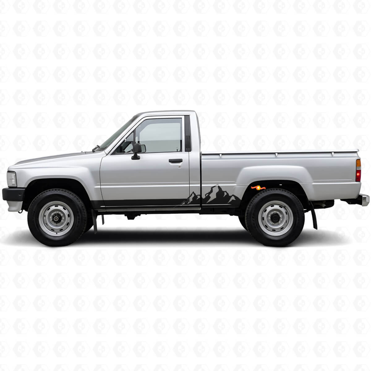 Mountains Thin Stripes Rocker Panel Vinyl Decal for Toyota Hilux 1983-1988