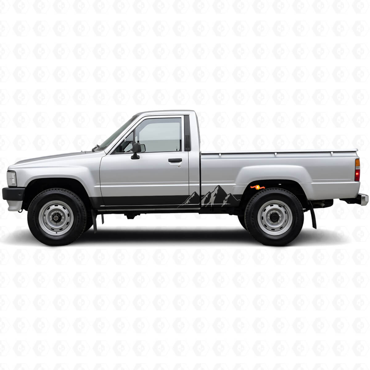 Mountains Wide Stripes Rocker Panel Vinyl Decal for Toyota Hilux 1983-1988 