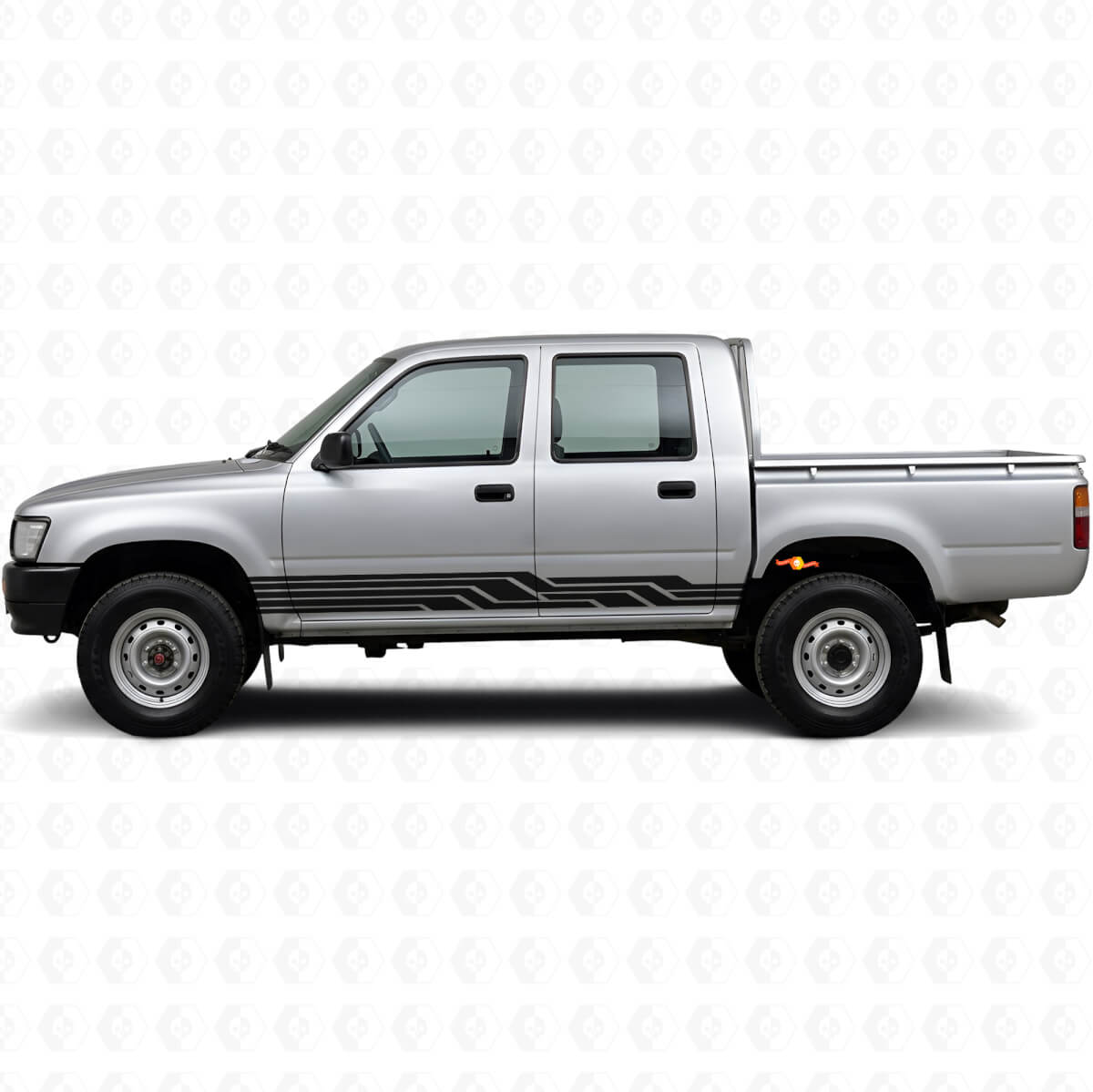 Intertwined Stripes Rocker Panel Vinyl Decal for Toyota Hilux 1988-1997