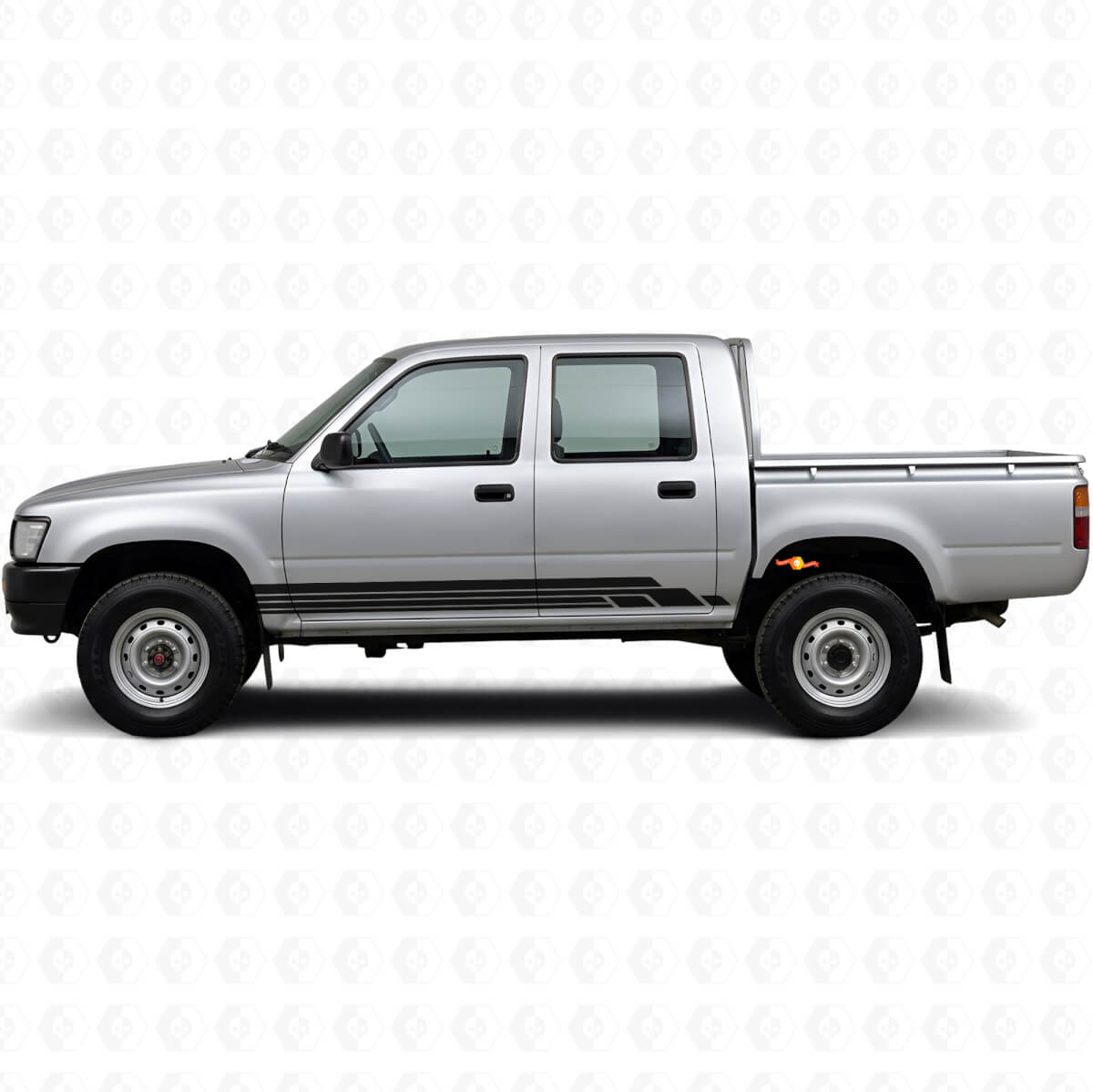 Curved Stripes Rocker Panel Vinyl Decal Kit for Toyota Hilux 1988-1997