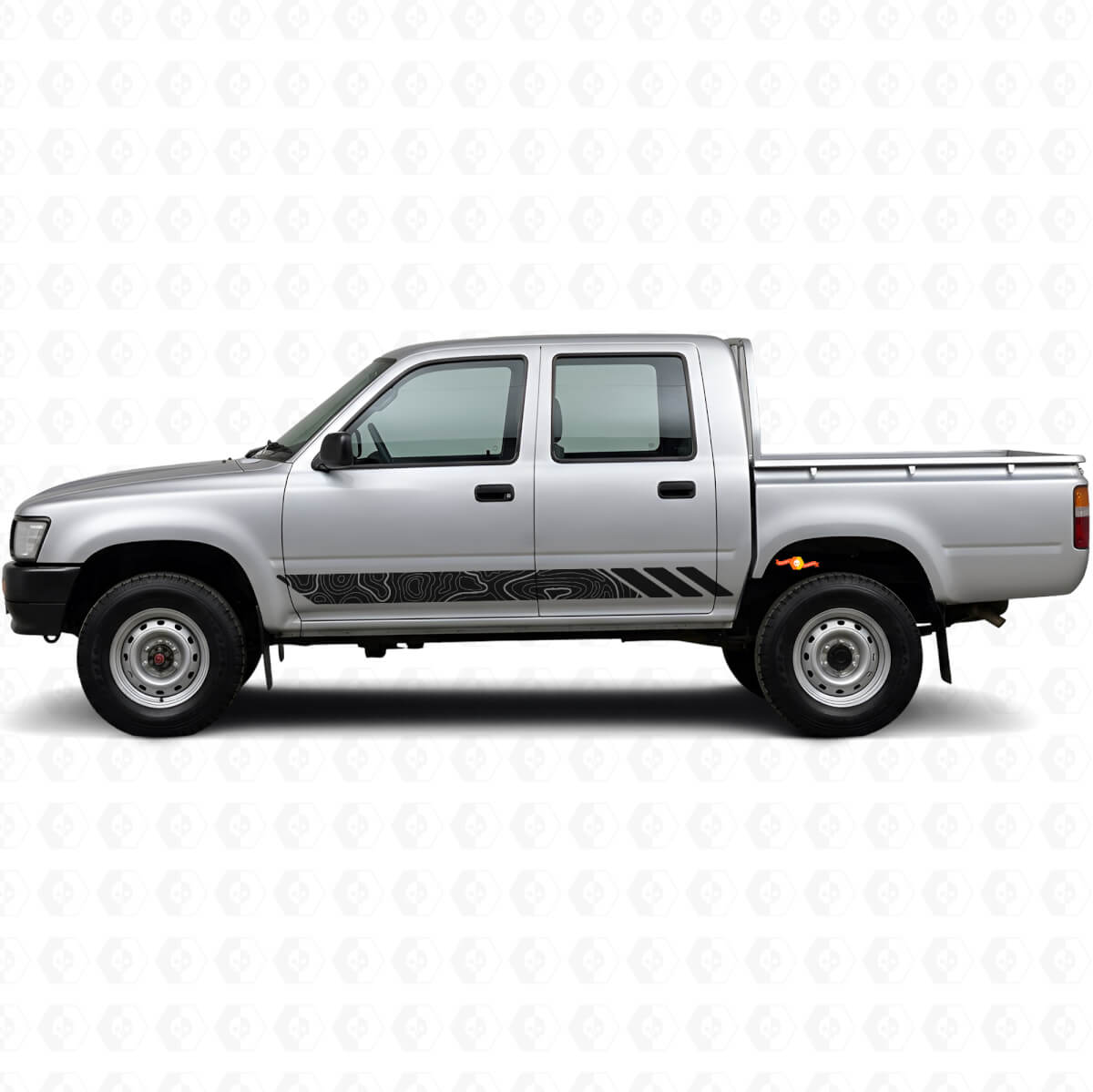 Vinilo adhesivo de rayas estilo topográfico para puertas de Toyota Hilux 1988-1997