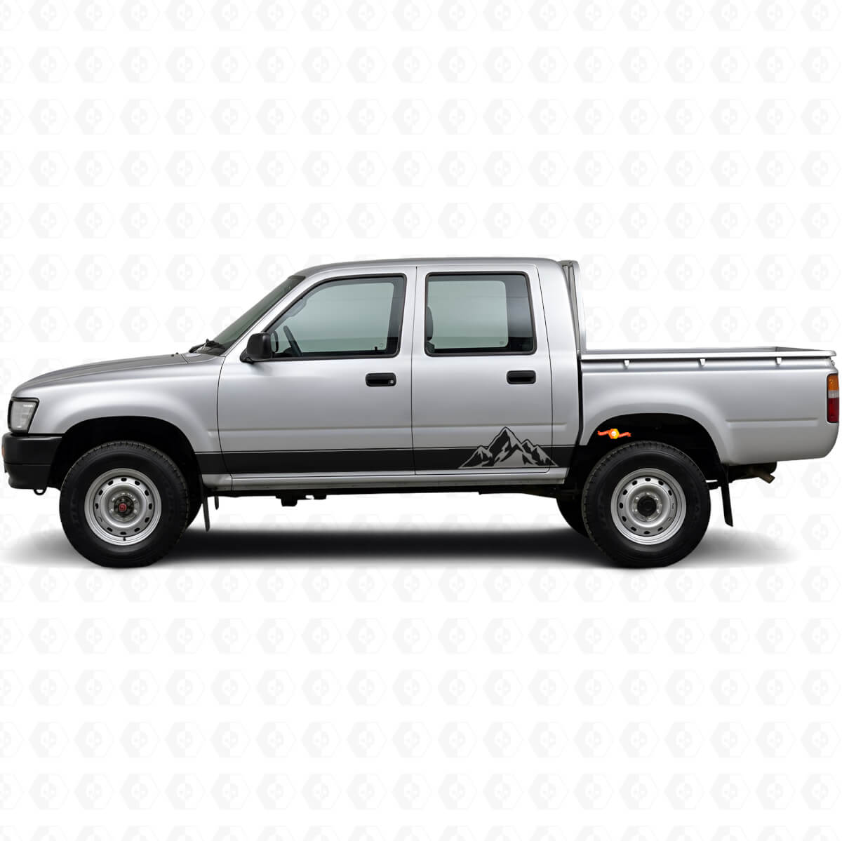 Mountains Style Stripes Rocker Panel Vinyl Decal Kit for Toyota Hilux 1988-1997