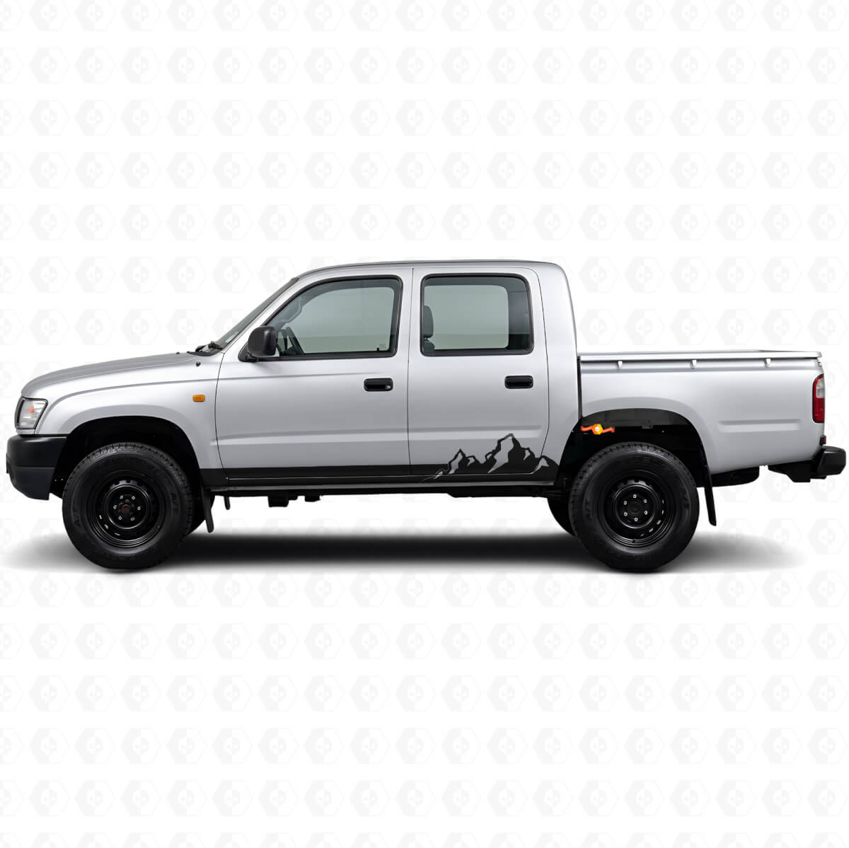 Montagnes Fines Bandes Autocollant en Vinyle pour Bas de Caisse Toyota Hilux 1997-2004