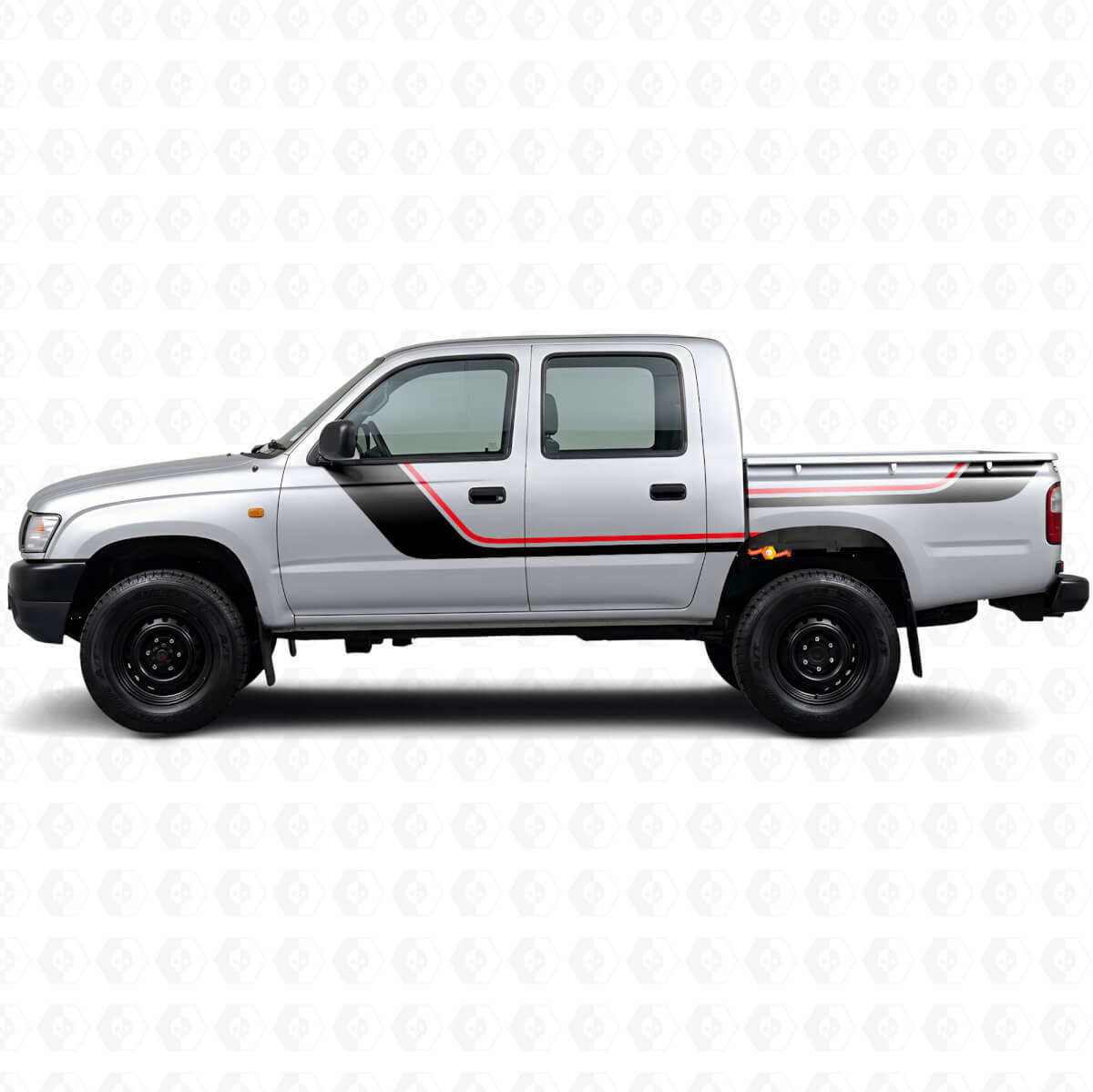 Twin Stripes Door and Rear Side Vinyl Decal Kit for Toyota Hilux 1997-2004