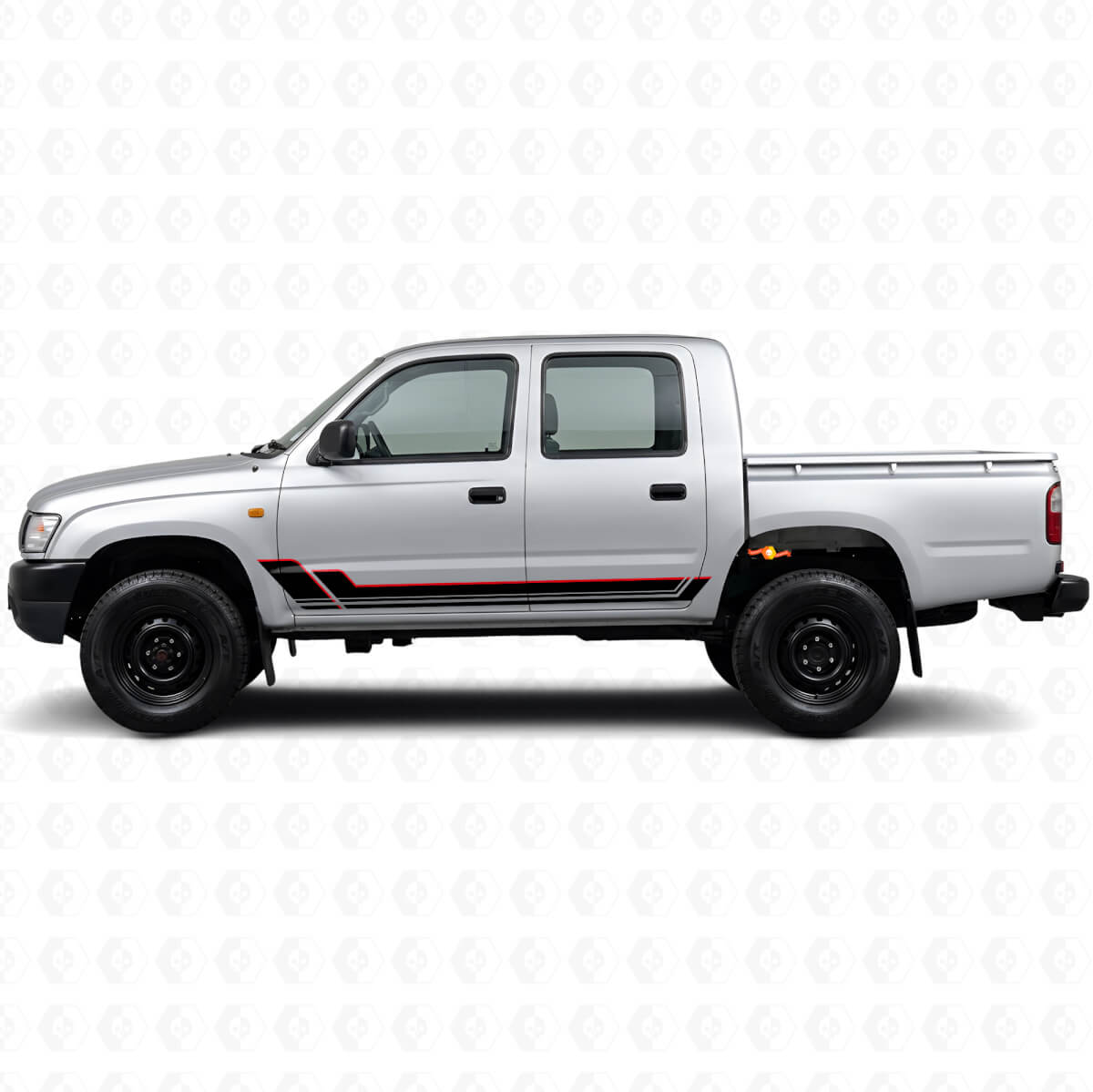 Twin Stripes Rocker Panel Vinyl Decal Kit for Toyota Hilux 1997-2004