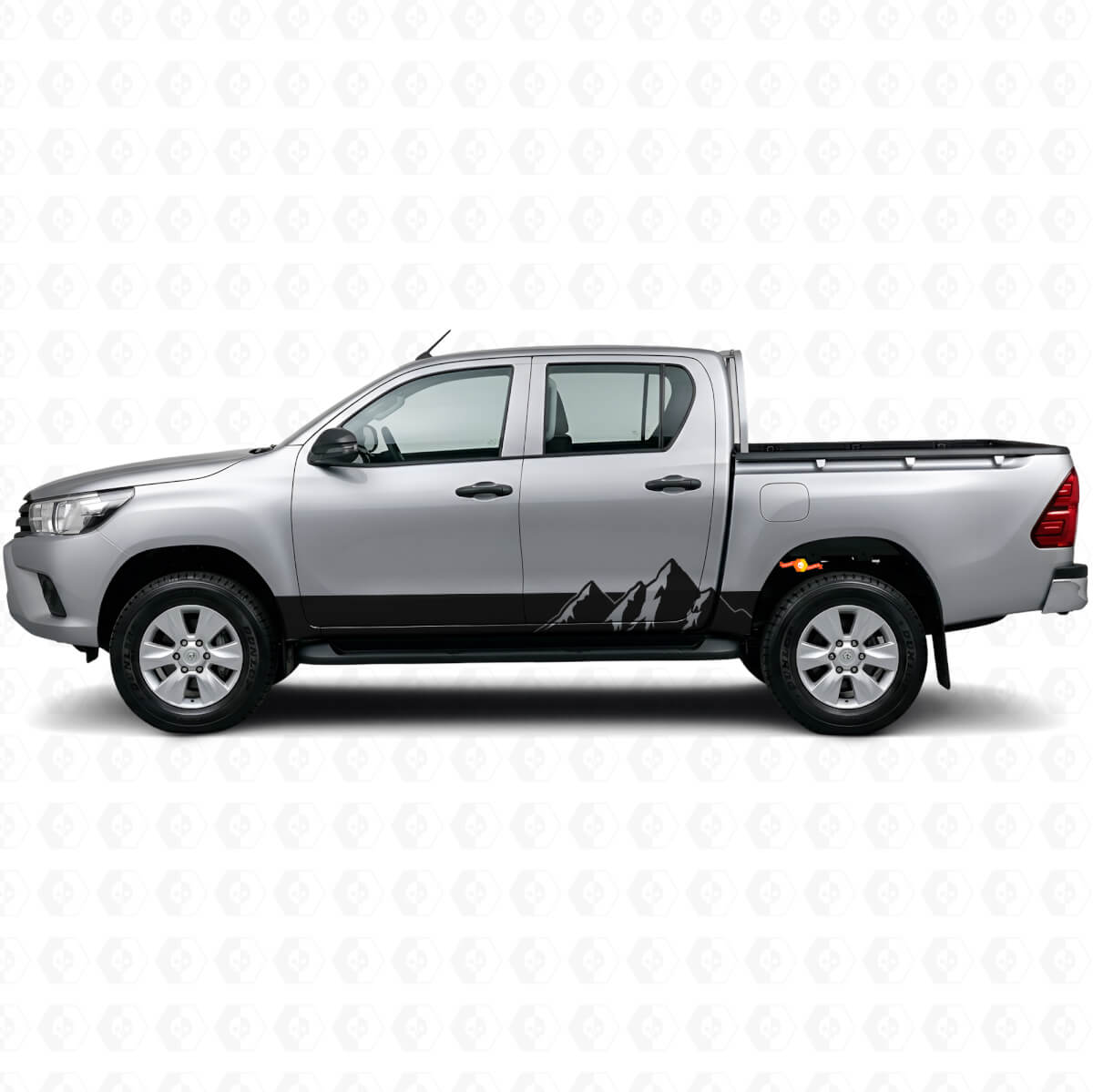 Mountains Wide Stripes Rocker Panel Vinyl Decal for Toyota Hilux 2015+