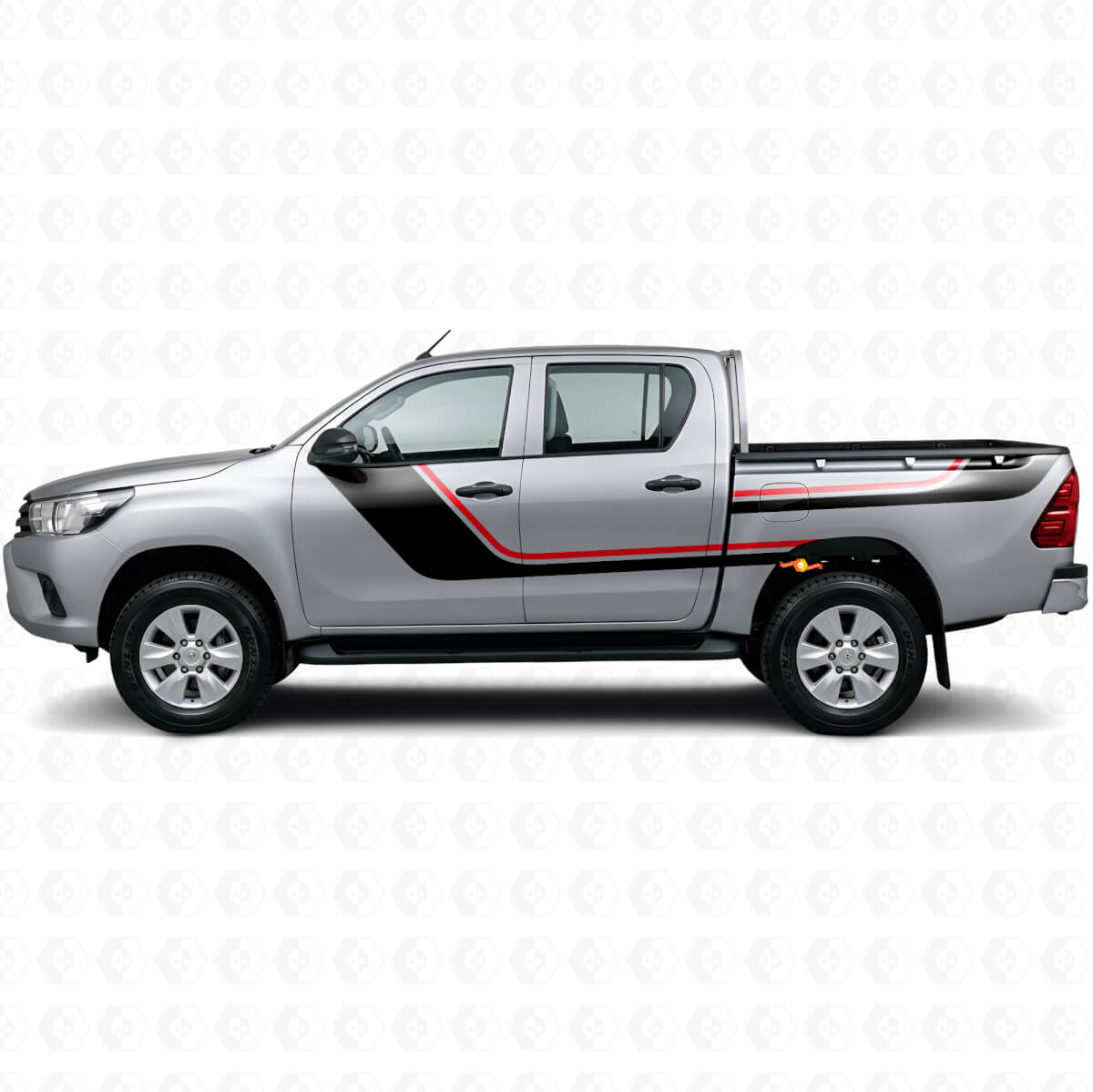 Twin Stripes Door and Rear Side Vinyl Decal Kit for Toyota Hilux 2015+