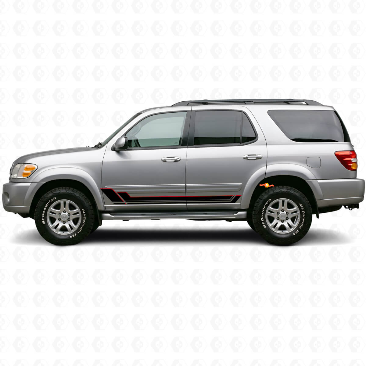 Twin Stripes Rocker Panel Vinyl Decal Kit for Toyota Sequoia 2000–2007