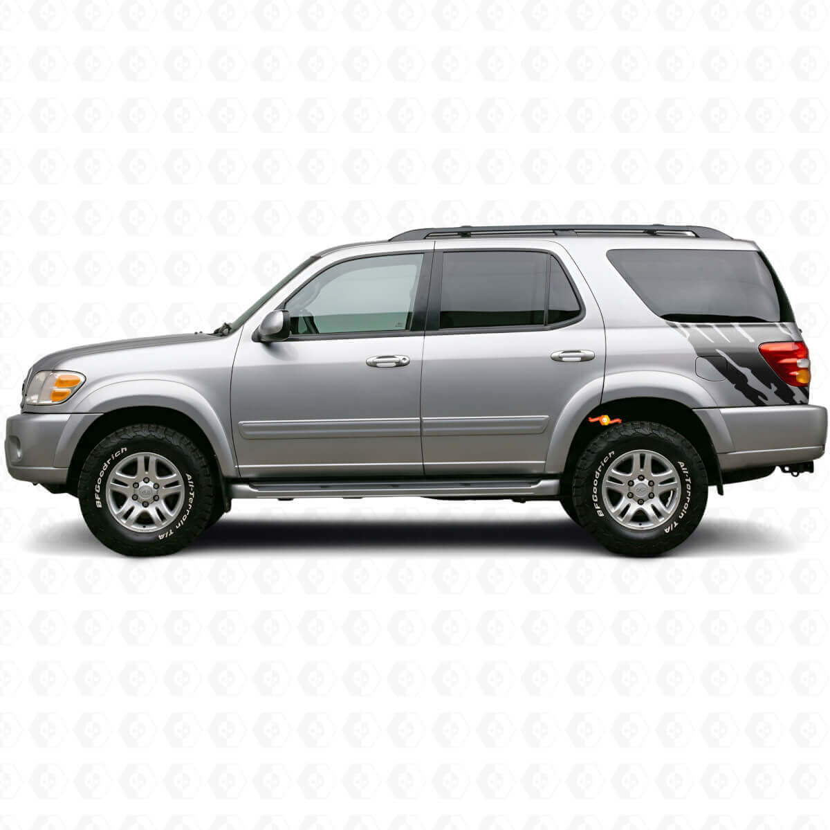 Mud Splash Graphic Rear Side Vinyl Decal for Toyota Sequoia 2000-2007