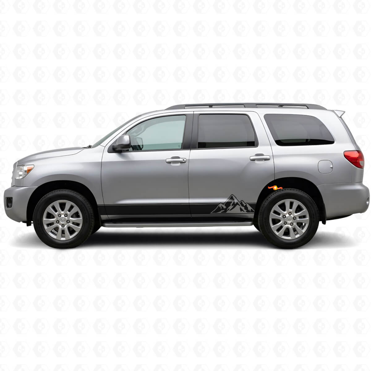 Mountains Style Stripes Rocker Panel Vinyl Decal Kit for Toyota Sequoia 2007-2022