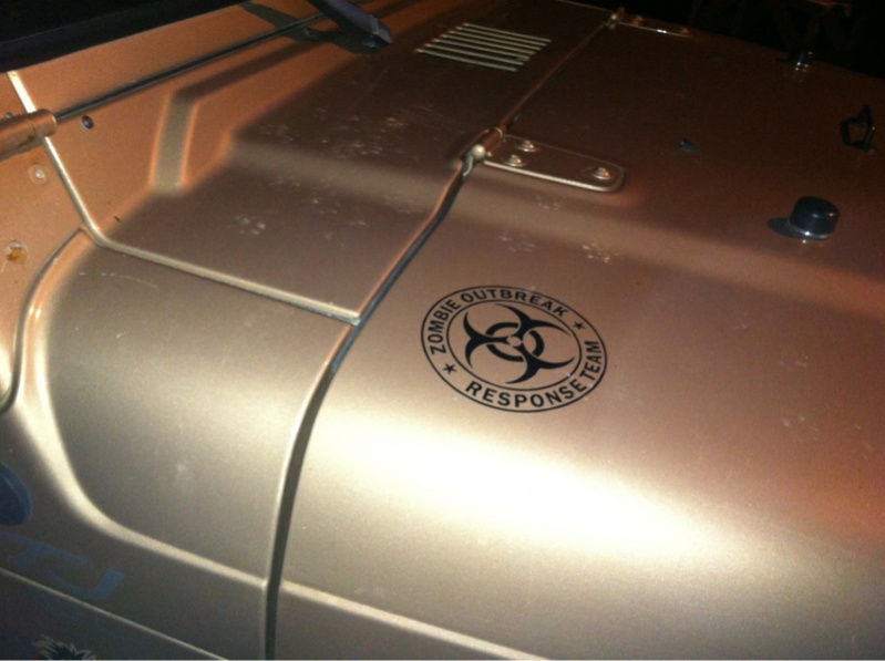 Zombie Outbreak Response Team Logo Hood Vinyl Decal Sticker for Jeep Wrangler