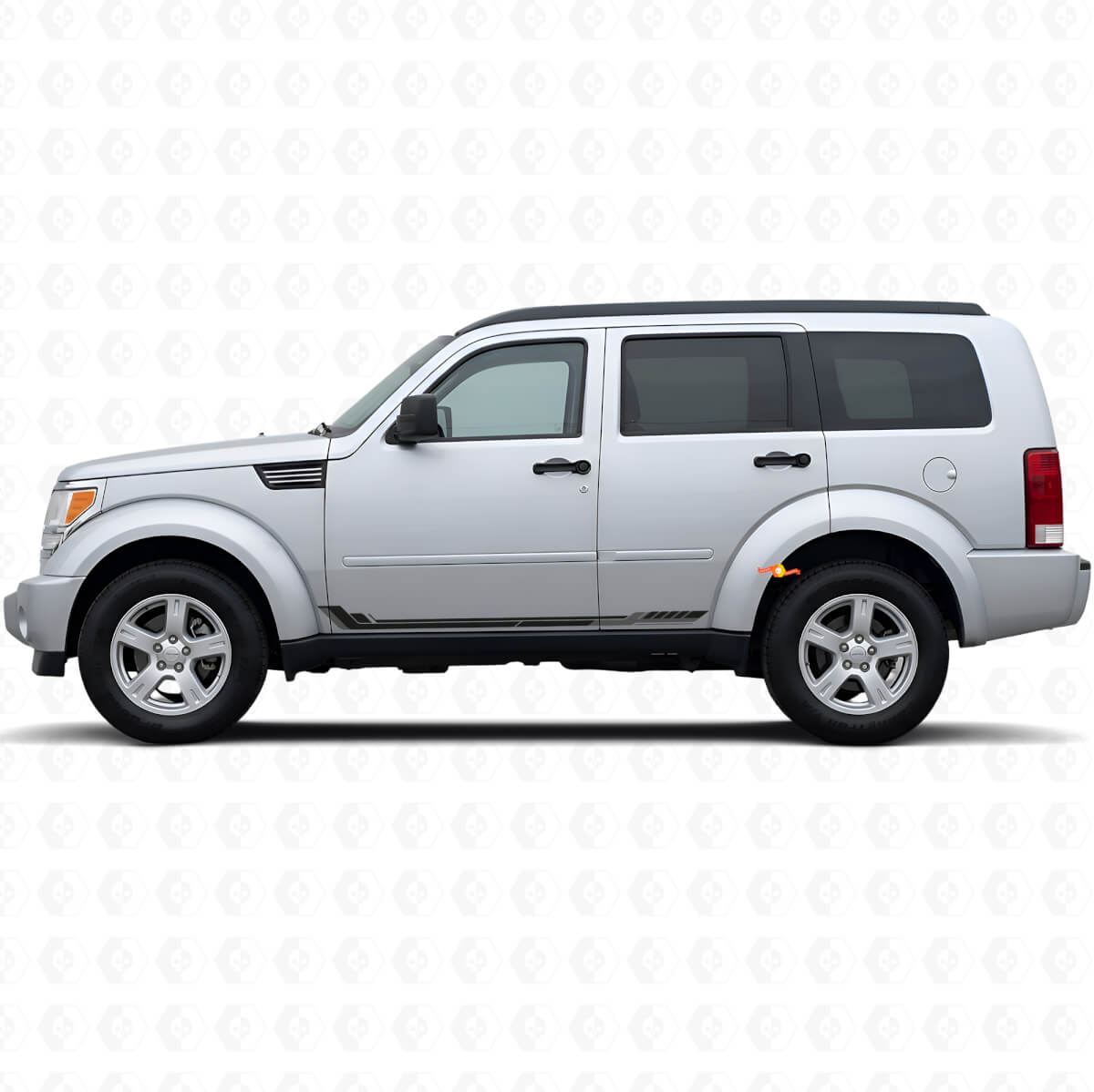 Autocollant vinyle bandes latérales style course pour Dodge Nitro 2007-2011