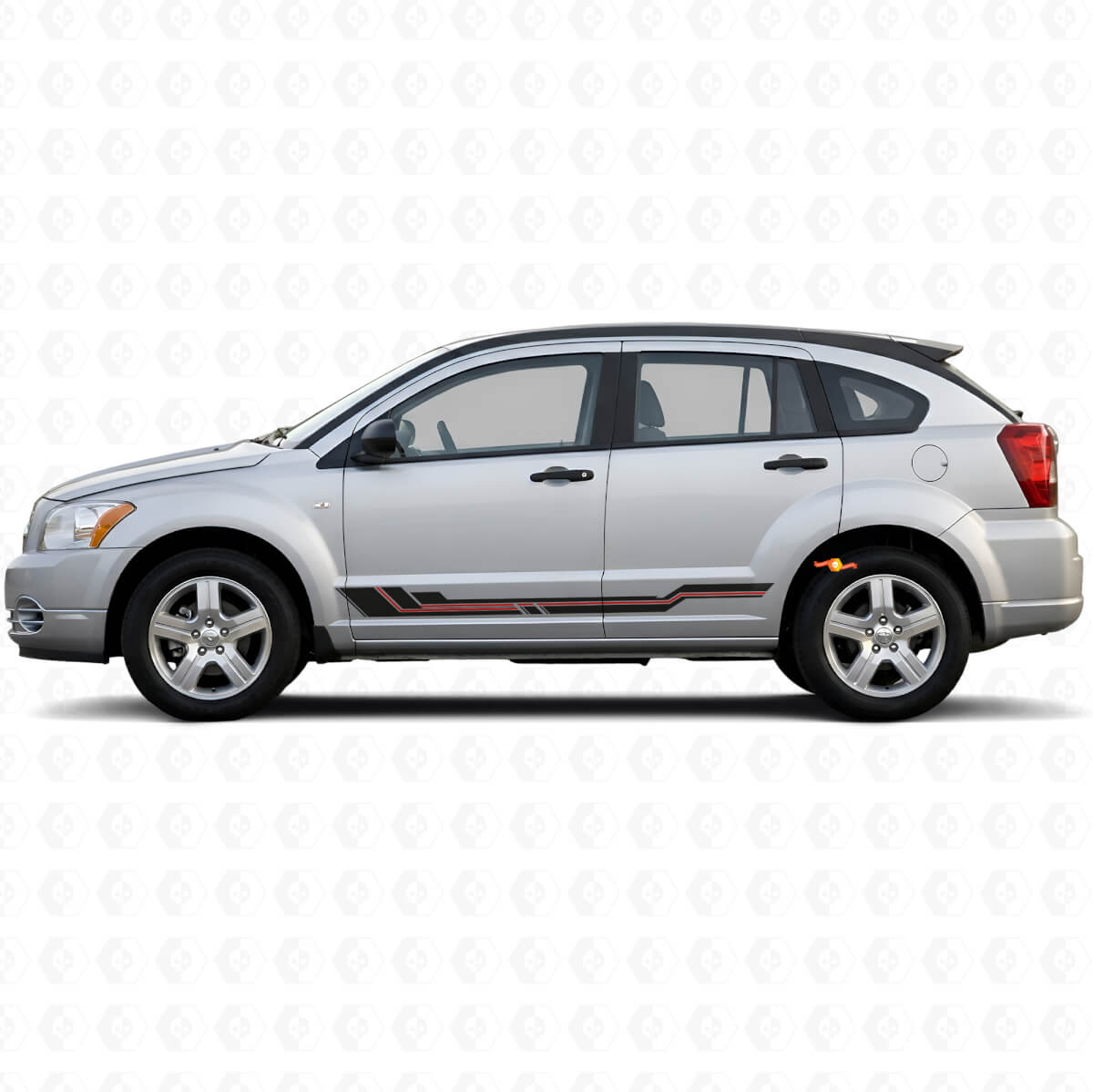 Curved Stripes Rocker Panel Vinyl Decal for Dodge Caliber 2007-2012