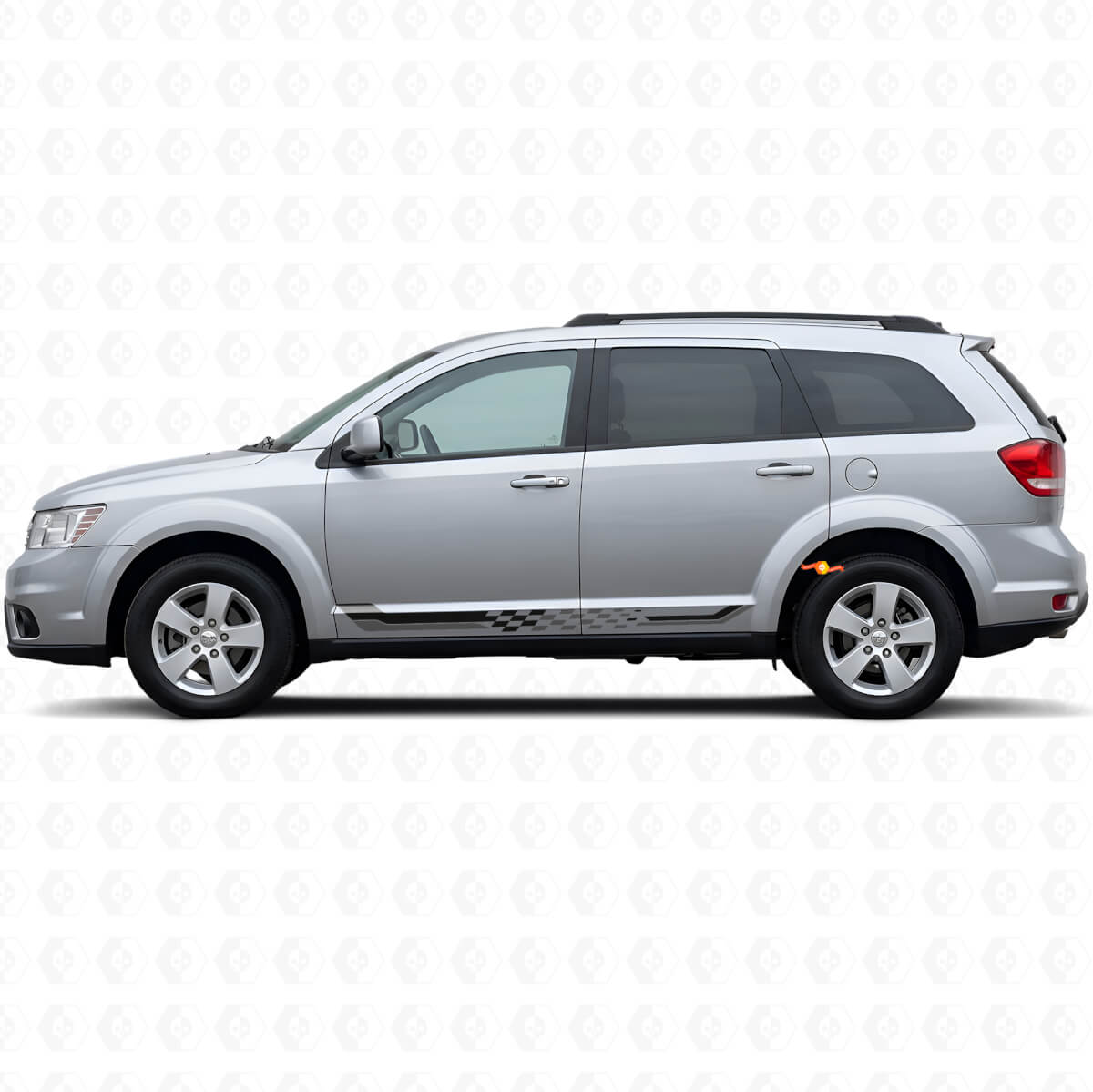 Checkered Flag Side Stripes Vinyl Decal for Dodge Journey 2009-2020