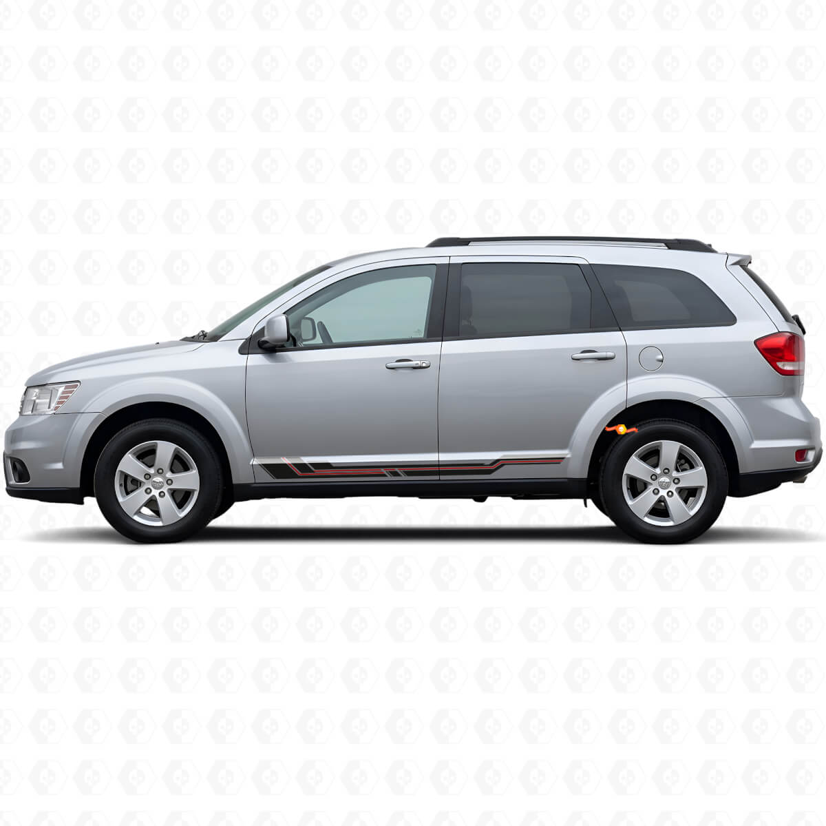Curved Stripes Rocker Panel Vinyl Decal for Dodge Journey 2009-2020