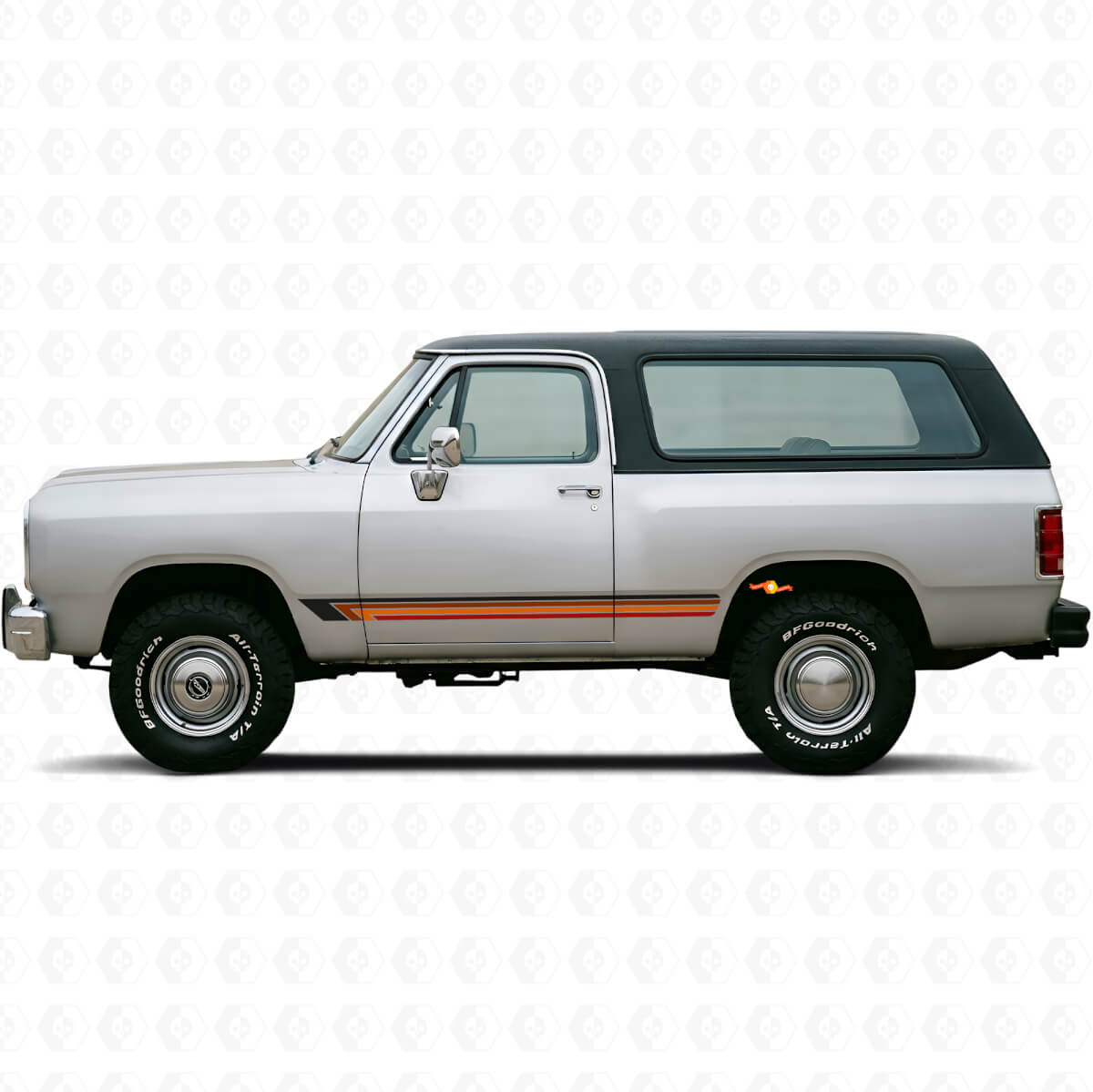 Vintage Straight Stripes Side Vinyl Decal for Ramcharger 1974-1993