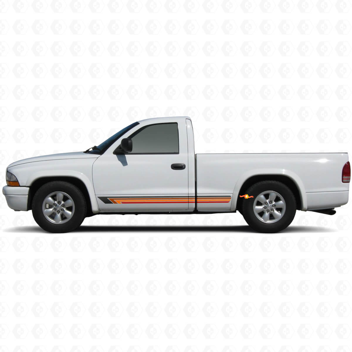 Vintage Straight Stripes Side Vinyl Decal for Dakota 1997-2004