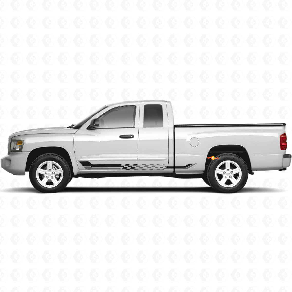 Checkered Flag Side Stripes Vinyl Decal for Dodge Dakota 2005-2011