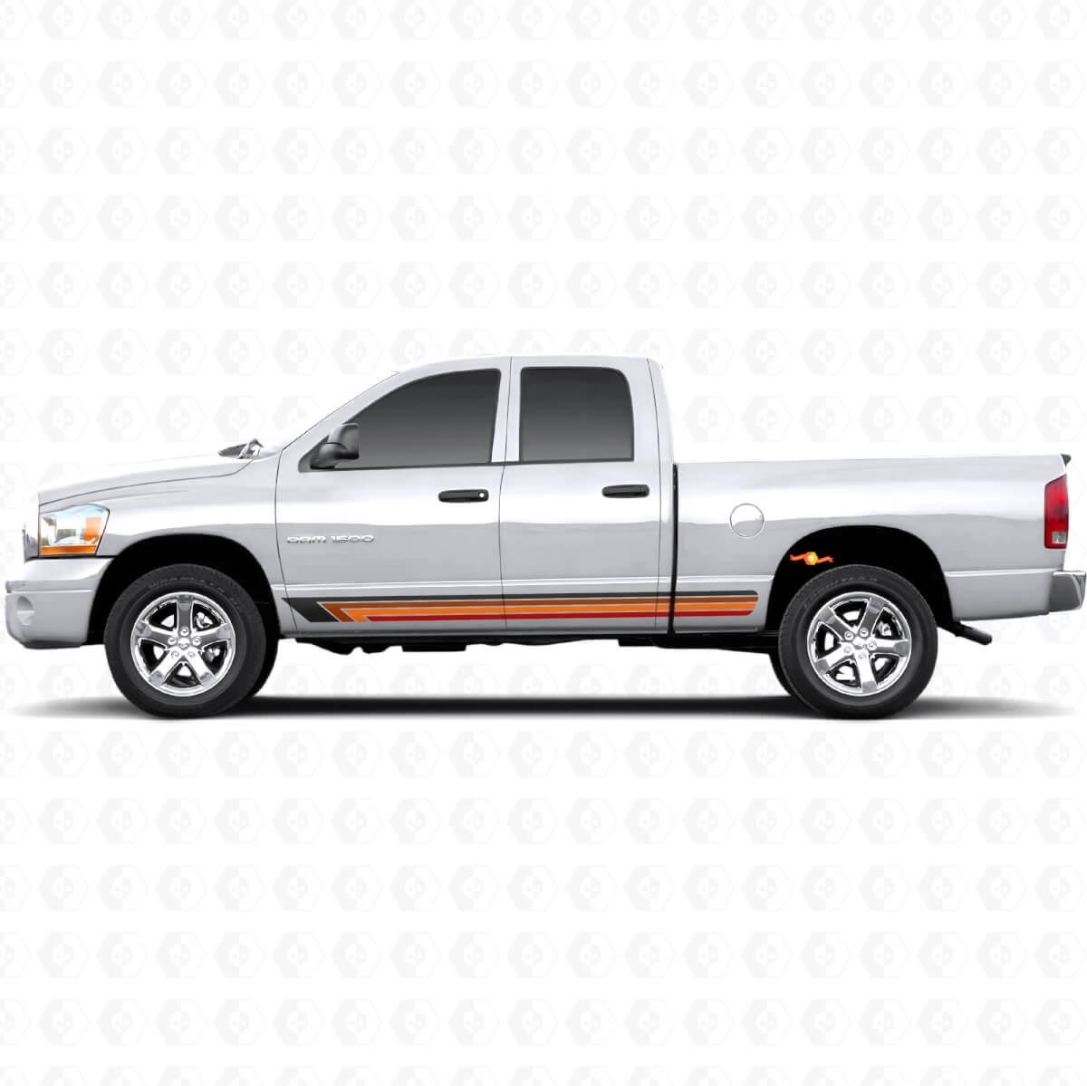 Vintage Straight Stripes Side Vinyl Decal for Ram 1500 2002-2008