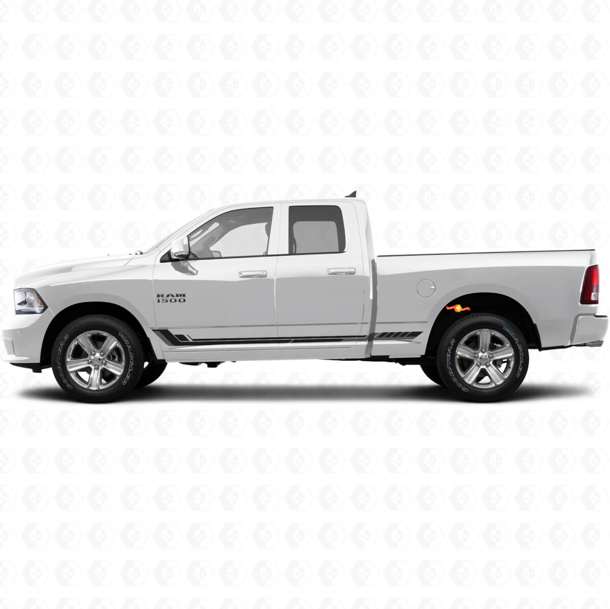 Racing Style Side Stripes Vinyl Decal for Dodge Ram 1500 2011-2018