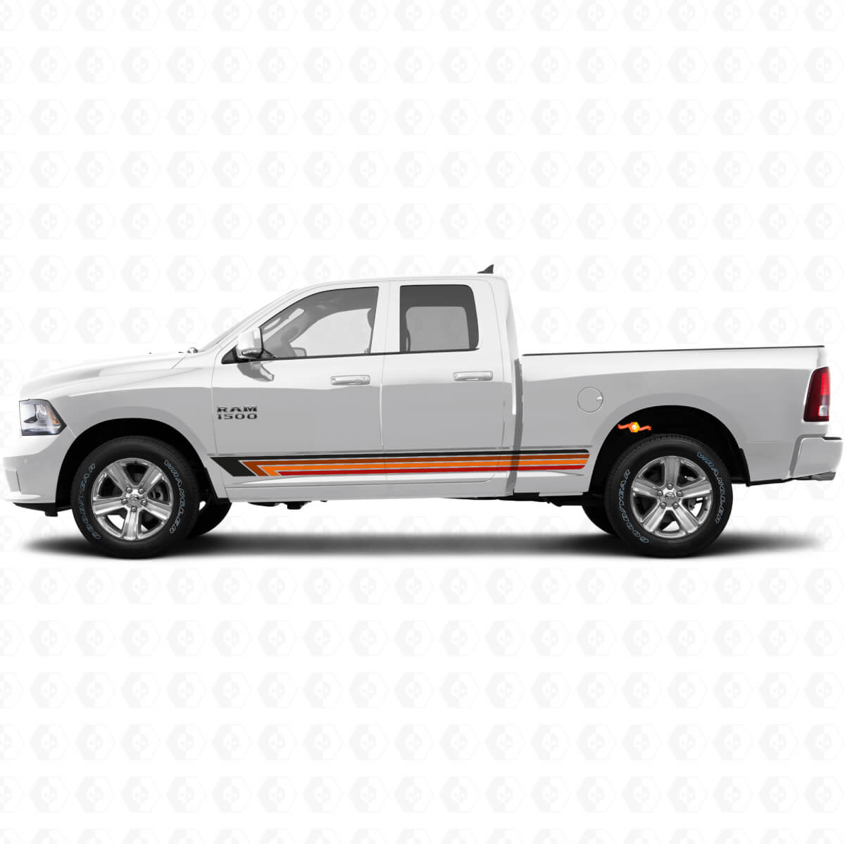 Vintage Straight Stripes Side Vinyl Decal for Ram 1500 2011-2018