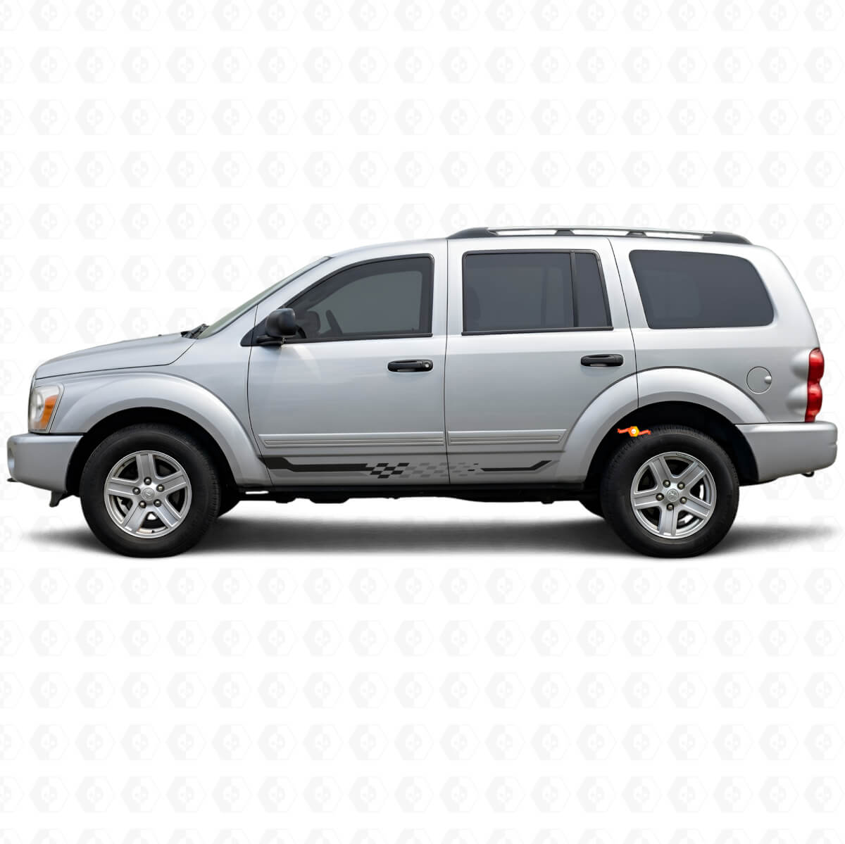 Checkered Flag Side Stripes Vinyl Decal for Dodge Durango 2004-2009